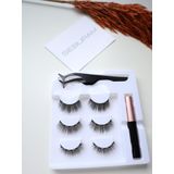 Seburam Manyetik Kirpik Mıknatıslı Kirpik Gerçek Görünümlü 3 Çift Eyeliner Cımbız Seti Takma Kiprik