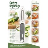 Sebze Soyacağı – Meyve Sebze Soyacak, Patates Soyacağı, Havuç Salatalık Kabak Soyucu, Ergonomik Mutfak Soyacağı - Gri