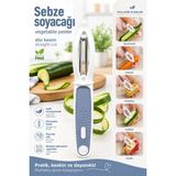 Sebze Soyacağı – Meyve Sebze Soyacak, Patates Soyacağı, Havuç Salatalık Kabak Soyucu, Ergonomik Mutfak Soyacağı - Mavi
