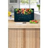 Sebzeler Yeni Desenli Cam Kesme Tahtası - Cam Kesme Tablası | 20 cm x 30 cm