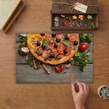 Sebzeli Pizza - Lezzetli Yiyecekler Tasarımı 240 Parça Ahşap Puzzle Ahşap Kutuda MP02515