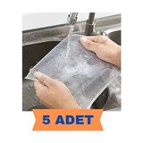 Seç Al Burada 5 Adet Tel Bulaşık Bezi Çizmez Bulaşık Teli Çelik Bez 20X20 cm Çift Katmanl - 20X19 cm