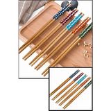 Seç Al Burada Bambu Chopstick 5 Li Desenli Yıkanabilir Çin Çubuk Suşi Ramen Noodle Yemek Çubuğu - Çok Renkli