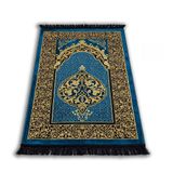 Seccade Namazlık - Tafta Kumaş, Saçaklı, İnce ve Hafif, 65x112 cm (Mavi)