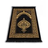 Seccade Namazlık - Tafta Kumaş, Saçaklı, İnce ve Hafif, 65x112 cm (Siyah)