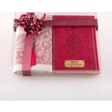 Seccade + Tesbih + Kuran Hediye Seti (Çanta Boy, Fuşya Pembe) - 12 x 17 cm