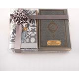 Seccade + Tesbih + Kuran Hediye Seti (Çanta Boy, Gri) - 12 x 17 cm