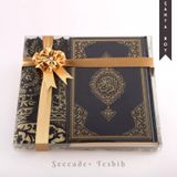 Seccade + Tesbih + Kuran Hediye Seti (Canta Boy, Yeni Cilt, Siyah)