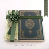 Seccade + Tesbih + Kuran Hediye Seti (Canta Boy, Yeni Cilt, Yesil)