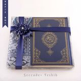 Seccade + Tesbih + Kuran Hediye Seti (Hafiz Boy, Yeni Cilt, Lacivert)