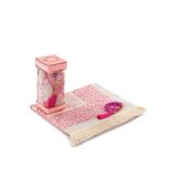 Seccadeli İnci Tesbihli Pencereli Kutulu Set Pembe Renk