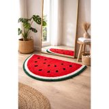 SECDEM MKHOMETEKS 50x70 cm Karpuz Desenli Peluş Paspas – Yumuşak Kaymaz Taban