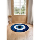 SECDEM MKHOMETEKS 65x75 cm Nazar Boncuğu Desenli Peluş Paspas – Kaymaz Taban