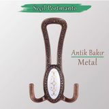 Seçil Antik Bakır Metal Portmanto Vestiyer Duvar Dolap Elbise Mobilya Kapı Askısı Askılığı Askılık