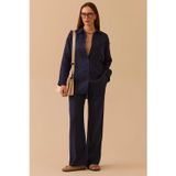 Seçil Kadın Oversize Kesim Gömlek 0036 Lacivert