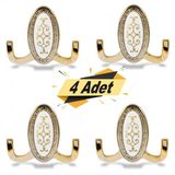 Seçil Vestiyer Duvar Askısı Dolap Elbise Askılığı Gold Metal Askı ( 4 Adet)