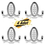 Seçil Vestiyer Duvar Askısı Dolap Elbise Askılığı Krom Metal Askı ( 4 Adet)
