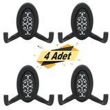 Secil Vestiyer Duvar Askisi Dolap Elbise Askiligi Siyah Metal Aski (4 Adet)