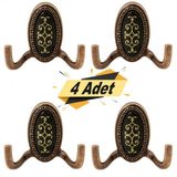 Seçil Vestiyer Duvar Askısı Metal Dolap Elbise Askılığı Antik Bakır ( 4 Adet)