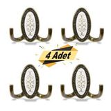 Seçil Vestiyer Duvar Askısı Metal Dolap Elbise Askılığı Antik Sarı ( 4 Adet)