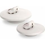 Seçilir 2 Adet Silikon Beyaz Tıpa Seti - 6 cm & 4.5 cm Lavabo, Evye ve Küvet Tıpayıcı
