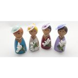 Seçilir 4'lü Gelin ve Nedimeler Temalı Ahşap Peg Doll Oyuncak Seti