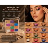 Seçkin 12 Renk Işıltılı & Mat Göz Farı Paleti – Yoğun Pigment, Uzun Süre Kalıcı, Profesyonel Makyaj Paleti - Karışık