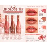 Seçkin 3’lü Lip Gloss Set Nude Pembe Kahve Şeftali Dudak Parlatıcısı Nemlendirici Gloss Seti