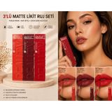 Seçkin 3’lü Mat Likit Ruj Seti – Uzun Süre Kalıcı, Yoğun Pigment, Waterproof Hd Lip Gloss Set