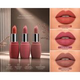 Seçkin 3’lü Ultra Matte Nude Ruj Seti – Caramel Nude, Rose Blush & Nude Beige Yoğun Pigmentli Kalıcı Dudak Ruj Paketi