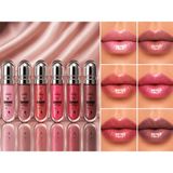 Seçkin 6’lı Simli Lip Gloss Seti – Nude Pink, Brown Nude, Coral Shine, Hot Pink, Cherry Glow & Rose Mauve