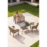 Seçkin Home Neva 2+1+1+Masa Bahçe Takımı Kahve