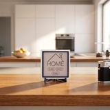 Seçkin Home Sweet Home Özel Dekoratif Obje 10x10 cm | Ev ve ofis dekoru için özel tasarım, asil duruşuyla çalışma masası için özel olarak tasarlanmış parça
