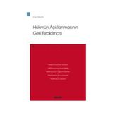 Seçkin Hükmün Açıklanmasının Geri Bırakılması - Ceza Hukuku Monografileri Can Yalçın 2021/04 - yok - Beyaz