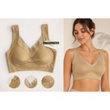 Seçkin Kadın Ten Rengi Dikişsiz Toparlayıcı Sütyen – V Yaka Destekleyici Konforlu Bralet - 2XL - Bej