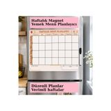 Seçkin Trend Haftalık Yemek Menü Planlayıcı Buzdolabı Magnet, Kalem Silinebilir, Mıknatıslı Yazı Tahtası