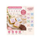 Seçkin Trend Kare Çikolata Etiketi 32x32mm Kişiye Özel Davetiye Gün-Söz-Nikah-Nişan-Düğün-Kına-Sünnet-Bebek-Özel-Organizasyonlar 3,2x3,2cm Sticker-No-5