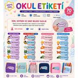 Seçkin Trend Kişiye Özel, Okul Etiketi, Şeffaf Suya Dayanıklı Öğrenci İsim Sınıf Stickeri Uzay-&-Deniz-Canlıları-Temalı No-O1