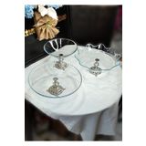 SEÇKİNEV 3 Parça Gümüş Ayaklı Pratik Silver Tokyo Sunum Tabağı Set