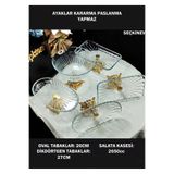SEÇKİNEV ELEGANT 5 PARÇA GOLD MASA SUNUM TABAĞI SET