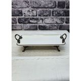 SEÇKİNEV Pisa Metal 4 Ayaklı Kulplu, Eskitme&gold Detaylı Güral Porselen 33*15CM - METALİK - Metalik