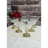 SEÇKİNEV Pretty 6 Parça 330CC Döküm Ayaklı Kase Takımı Magnolya&dondurma&çerez&salata Kasesi - Gold
