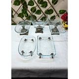 SEÇKİNEV Seçkinev River Karem 5 Parça Döküm Metal Ayaklı (Gümüş&gold&eskitme) Masa Sunum Tabağı Set Eskitme - ESKİTME METALİK - Metalik