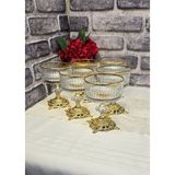 SEÇKİNEV Seçkinev Sare Altın Yaldızlı Döküm Ayaklı 6 Parça 300CC Magnolya&salata&şekerlik Kasesi - 300 cc