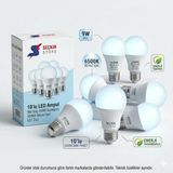 SeckinStore 9W LED Ampul 6500K Beyaz Işık E27 Duy 10’lu Ekonomik Paket – Enerji Tasarruflu
