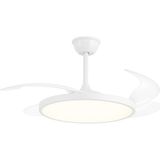 SeckinStore Helios Castor Uzaktan Kumandalı 95W 3 Renk Işıklı Gizli Kanatlı LED Tavan Vantilatörü Tavan Lambası HS9310 - Beyaz