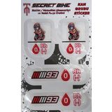 Secret Bike Kırmızı Motosiklet Ve Kask Kan Grubu Sticker 0 Rh (-) Negatif
