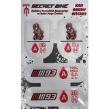 Secret Bike Kırmızı Motosiklet Ve Kask Kan Grubu Sticker A Rh (-) Negatif