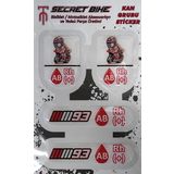Secret Bike Kırmızı Motosiklet Ve Kask Kan Grubu Sticker AB Rh (+) Pozitif