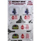 Secret Bike Mavi Motosiklet Ve Kask Kan Grubu Sticker AB Rh (+) Pozitif